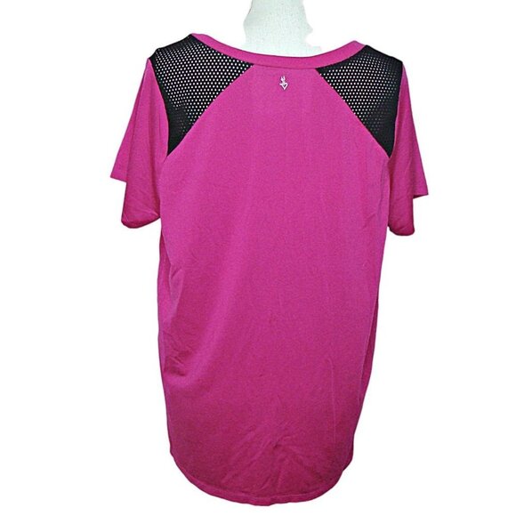 Torrid Activewear Pullover T Shirt Womens Pink Black V Neck Short Sleeve Size 0 - Picture 2 of 7
